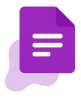Ícone roxo de documento representando arquivos