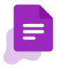 Ícone roxo de documento representando arquivos